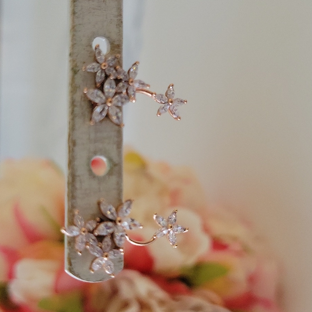 Front & Back Flower Earrings